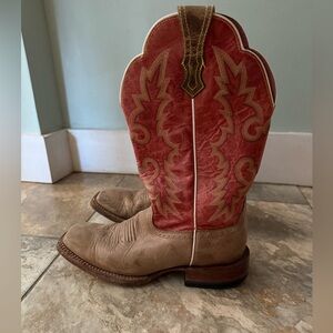 Ariat Red and Tan Western Boots